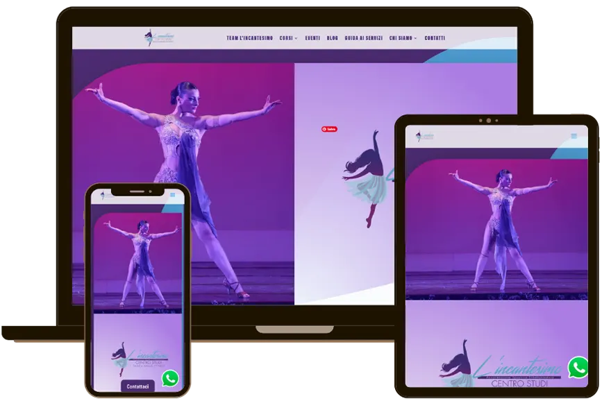 portafolio -sito web per scuola danza lincantesimo -