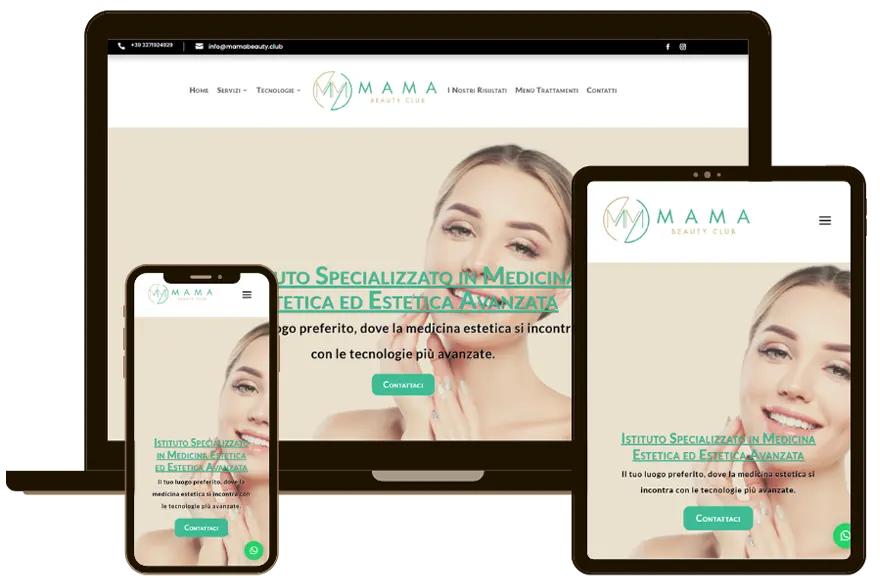 portfolio - sito web centro estetico mama beauty -
